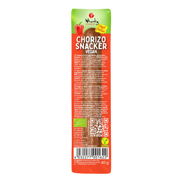 Wheaty Luomu Chorizo välipalatikku 40g