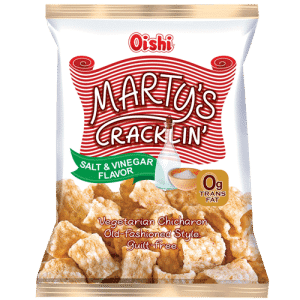 Oishi Martys Cracklin' Sian kamaran Kaltaiset Sipsit - Salt & Vinegar 90g