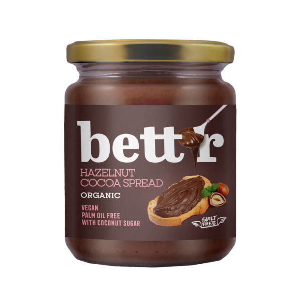 Bett'r Hazelnut Cocoa Spread suklaa-hasselpähkinälevite 250g